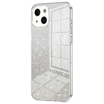 For iPhone 14 Mobildeksel Gradient Glitter Presise Utskjæringer TPU Bakdeksel