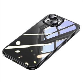 SULADA Titanium Series For iPhone 14 Clear Case Elektroplettering TPU+PC Slank Telefondeksel med Linsefilm