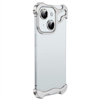 For iPhone 14 Rammeløs Støtfangerdeksel Aluminiumlegering Fire Hjørner Støtsikker Telefondeksel