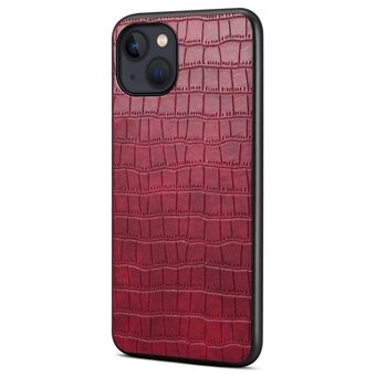 For iPhone 14 Mobildeksler Lærbelagt PC+TPU Krokodilleteksturskall