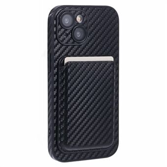 For iPhone 14 Etui Avtakbar Kortholder Skinn+PC+TPU Magnetisk Telefondeksel