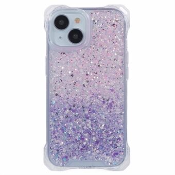 For iPhone 14 TPU+Acrylic Etui Dobbel-Farge Gradient Ryggdeksel Anti-ripe Telefonskall