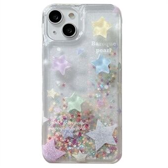 For iPhone 14 Case Quicksand Fargerike Stjerner Glitter Pulver TPU Støtsikker Telefon Deksel