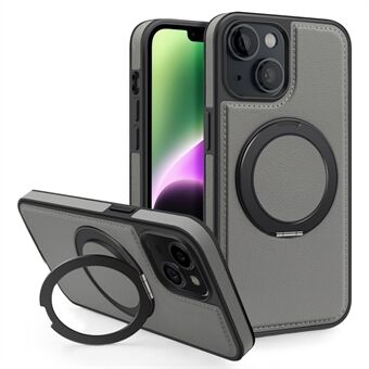 For iPhone 14-deksel Kompatibel med MagSafe PU Skinn+PC+TPU Beskyttende Telefondeksel