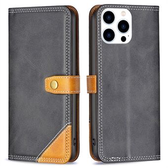 BINFEN COLOR BF Leather Series-8 for iPhone 14 Pro 6,1 tommers telefonbeskytter 12 stil doble sømlinjer Skjøting av Stand Funksjon Kortholder Telefonveske