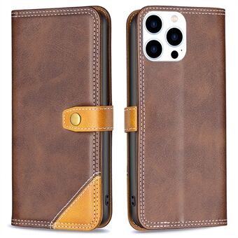 BINFEN COLOR BF Leather Series-8 for iPhone 14 Pro 6,1 tommers telefonbeskytter 12 stil doble sømlinjer Skjøting av Stand Funksjon Kortholder Telefonveske