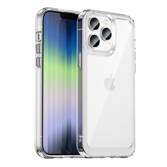 For iPhone 14 Pro 6,1 tommers fire hjørner Anti-fall børste tekstur Anti-fingeravtrykk TPU+akryl Mobiltelefondeksel