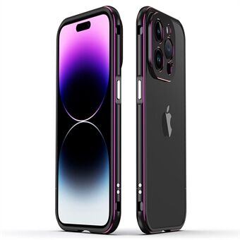 Metal Slim Frame Deksel for iPhone 14 Pro Støtsikkert Bumper Deksel Anti-Drop No-Back beskyttelsesdeksel med kameralinsedeksel