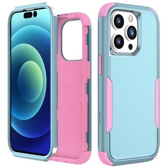 For iPhone 14 Pro 6,1 tommer Commuter Series 3-i-1 TPU + PC-telefon Svart deksel Anti-dråpebeskyttelsesdeksel