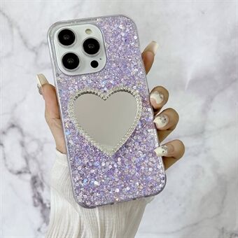 For iPhone 14 Pro Deksel Speildesign TPU Glitter Skinnende Epoksy Telefondeksel