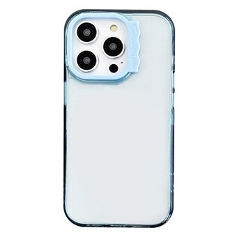 For iPhone 14 Pro Gjennomsiktig Etui PC + TPU Telefondeksel med Krøllet Linseramme