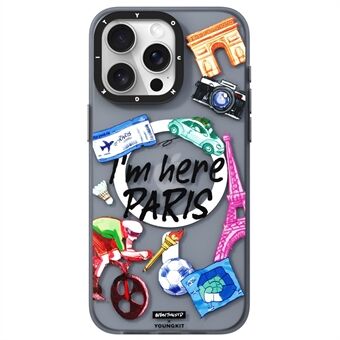 YOUNGKIT Jeg er Her Paris-serie For iPhone 14 Pro Magnetisk Deksel Søtt Mønster Støtsikker PC+TPU Telefon-deksel