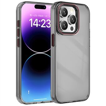 For iPhone 14 Pro Deksel PC+TPU Slank Gjennomsiktig Telefondeksel Anti-Fingeravtrykk