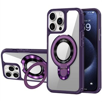 For iPhone 14 Pro Etui TPU + Akryl Telefon Bakdeksel med Stativ Kompatibel med MagSafe