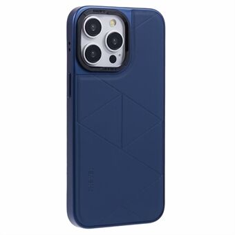 X-LEVEL For iPhone 14 Pro Etui Geometrisk Støtsikker PC+TPU+Lær Telefonbakdeksel