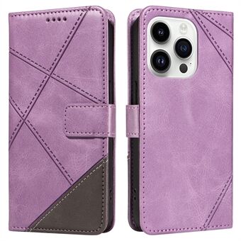 For iPhone 14 Pro Etui PU Lær Geometriske Linjer Lommebok Telefon Deksel Bokstil Sammenleggbar Stativ