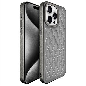 KST DESIGN For iPhone 14 Pro Etui Skinnbelagt PC+TPU Telefondeksel Søm Rhombus, Matt Interiør