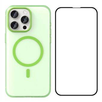 WANLONFENG LK1-serien for iPhone 14 Pro magnetisk futteral TPU+PC deksel med herdet glassfilm