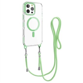 For iPhone 14 Pro etui kompatibelt med MagSafe PC+TPU-deksel med lang snor