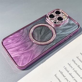 For iPhone 14 Pro Magnetisk Etui Fjærtekstur Glitrende TPU + PC Telefonomslag