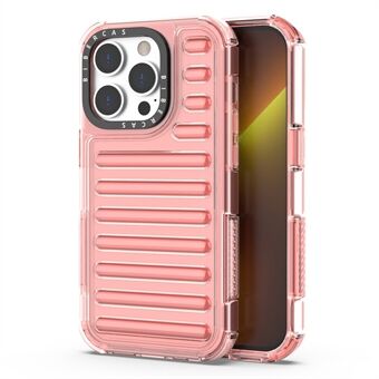 For iPhone 14 Pro Etui Stripedesign Skli-sikker Avtakbar TPU+PC Telefon-deksel