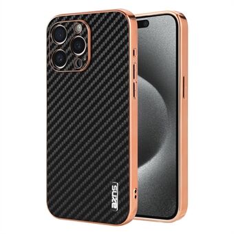 AZNS for iPhone 14 Pro-etui Elektrobelegg Karbonfibertekstur PU+TPU Telefondeksel