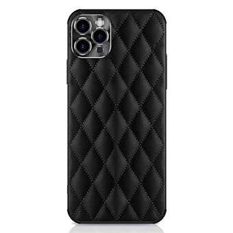 For iPhone 14 Pro Finsøm Rhombus Texture PU Leather+TPU Cell Phone Shell Cover Anti- Scratch Telefonveske