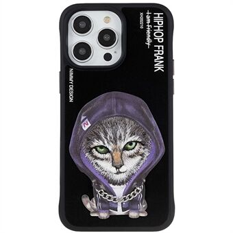 NIMMY Hip Hop Series for iPhone 14 Pro Sklisikkert telefondeksel PU-skinn + PC + TPU Anti- Scratch mobiltelefon bakdeksel