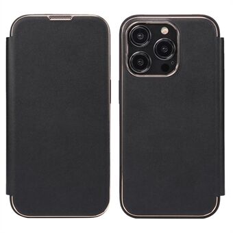 Elektroplettering telefondeksel for iPhone 14 Pro , anti-støv PU-skinn+PC+TPU Stand deksel Shell