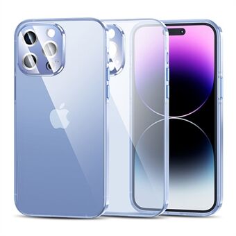 For iPhone 14 Pro Transparent telefondeksel TPU+PC-beskyttelsesveske med full beskyttelse Kameralinsebeskytter