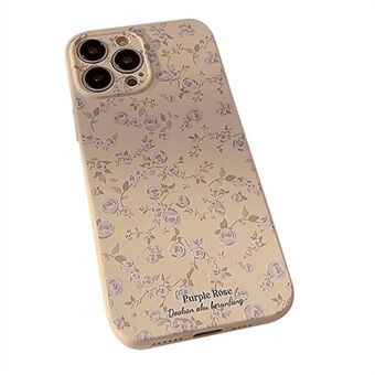 For iPhone 14 Pro Retro Blomstermønster Telefonveske Anti- Scratch Telefon TPU bakdeksel