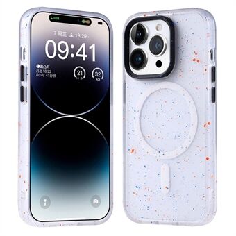 For iPhone 14 Pro Deksel Fargerike Flekker Design TPU+PC Telefon Deksel Kompatibel med MagSafe