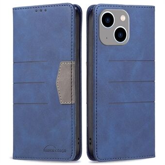 BINFEN COLOR BF Leather Series-1 for iPhone 14 Plus 6,7 tommers skjøtetelefonveske 10-stil Stand Lommebok Støtsikker Anti-dråpe PU-lær Magnetisk autoabsorbert deksel