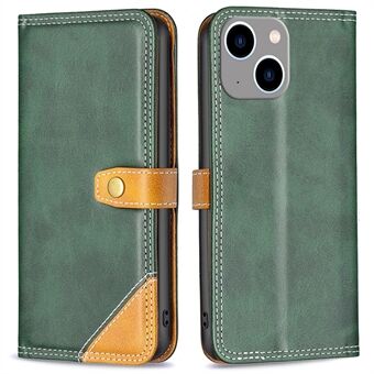 BINFEN COLOR BF Leather Series-8 for iPhone 14 Plus 6,7 tommers full beskyttelse telefondeksel 12 stil doble sømlinjer Skjøteskinnveske Kortholder Stand Mobiltelefonskall