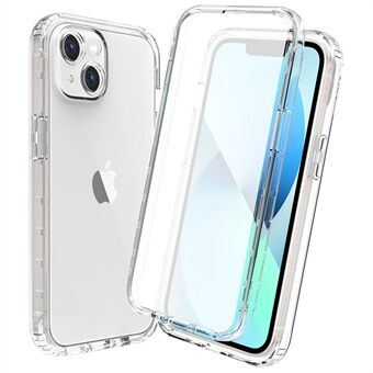 For iPhone 14 Plus 6,7 tommer 3-i-1 Hybrid PC + TPU-deksel med full kroppsbeskyttelse Gradient Scratch telefondeksel med PET-skjermbeskytter