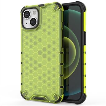 Honeycomb teksturert støtsikker telefondeksel for iPhone 14 Plus 6,7 tommer, myk TPU + hardt PC-bakdeksel