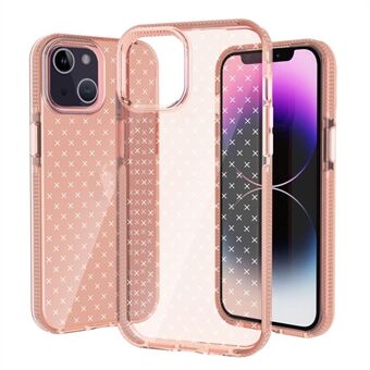 For iPhone 14 Plus Bakdeksel, Anti-drop X Shape Utskrift Beskyttende skall Myk TPU+TPE Hybrid Deksel