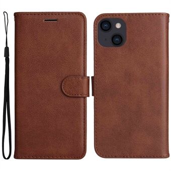 For iPhone 14 Plus 6,7 tommer KT Leather Series-2 Stand , lommebokdesign 360 graders beskyttelse lær telefonveske med praktisk stropp