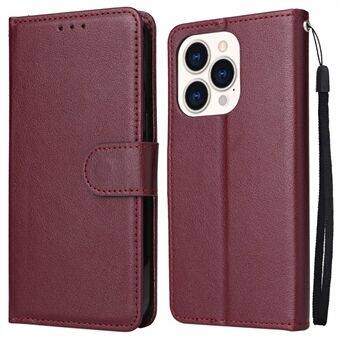 For iPhone 14 Plus 6,7 tommers antifall Stand , Folio Flip PU Leather Wallet Mobiltelefonveske med snor