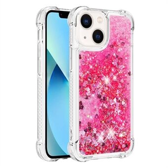 YB Quicksand Series-1 for iPhone 14 Plus 6,7 tommer Anti-Drop telefonveske Flytende flytende glitter paljetter TPU bakdeksel Scratch telefonskall