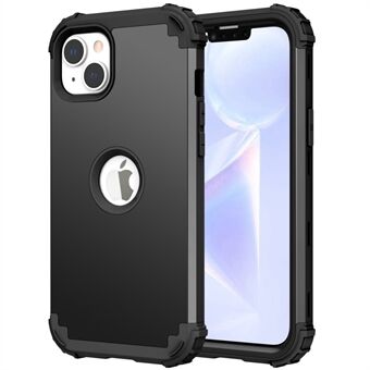 For iPhone 14 Plus 3-i-1 Silikon + PC Hybrid Deksel Fallsikkert Tykk hjørner Design Mobiltelefon Bakveske