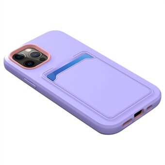 For iPhone 14 Plus Presis Cutout Dual Color Hard PC + Myk TPU Hybrid Telefonveske med kortholder