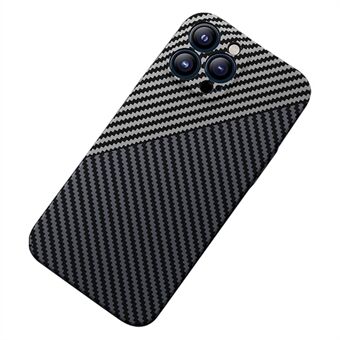 For iPhone 14 Plus Carbon Fiber Texture Anti- Scratch Anti-fingeravtrykk Matt telefondeksel Baksideskall