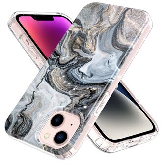 For iPhone 14 Plus GW18 IMD Marmormønster telefonveske PC+TPU Anti-fall mobiltelefon bakdeksel