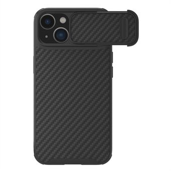 NILLKIN karbonfibertelefondeksel for iPhone 14 Plus, skyvekamerabeskyttelse Hybrid PC + TPU-deksel kompatibel med MagSafe