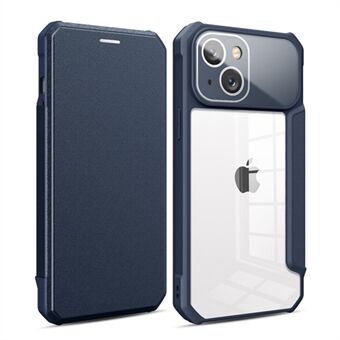 For iPhone 14 Plus Business Style PU-skinn+TPU+PC-veske Magnetisk Autoabsorbert Anti- Scratch Stand Telefondeksel