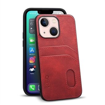 KSQ Style-C for iPhone 14 Plus PU-skinnbelagt TPU-bakdeksel Kortholder Design Telefon Fallsikkert deksel