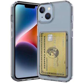 For iPhone 14 Plus Card Series Anti-drop fortykket telefonveske Kortholder Transparent TPU-deksel