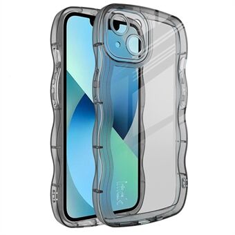 IMAK UX-8 Series Wavy Shape Støtsikkert deksel for iPhone 14 Plus Mykt TPU-telefondeksel Gjennomsiktig anti-dråpebeskyttelsesdeksel