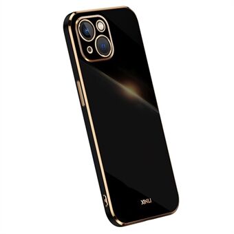 XINLI For iPhone 14 Plus galvanisering Golden Edge Telefondeksel Fleksibelt TPU Anti- Scratch deksel